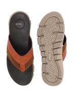 Shop Men Tan Slip On Casual Flexible Phylon Sole Slippers Online.