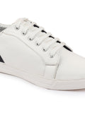 Men White Stylish Lace Up Sneakers