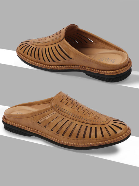 Shop Men Camel Back Open Laser Cut Stitched Ethnic Mojaris Online.