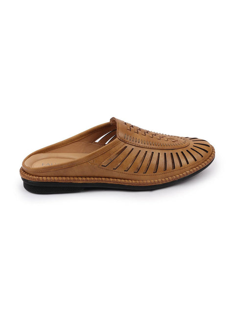 Shop Men Camel Back Open Laser Cut Stitched Ethnic Mojaris Online.