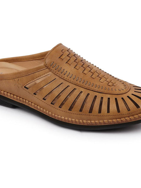 Shop Men Camel Back Open Laser Cut Stitched Ethnic Mojaris Online.