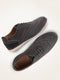 Men Grey Suede Leather Oxford Casual Shoes