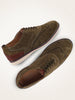 Men Olive Suede Leather Oxford Casual Shoes