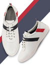 Men White/Navy Stylish Lace Up Sneakers