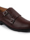 Men Brown Monk Double Strap Party Wear Wedding Shoes with TPR Welted Sole