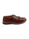 Men Tan Monk Single Strap Fringe Formal Shoes with TPR Welted Sole