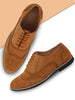 Men Tan Suede Leather Brogue Shoes with TPR Welted Sole