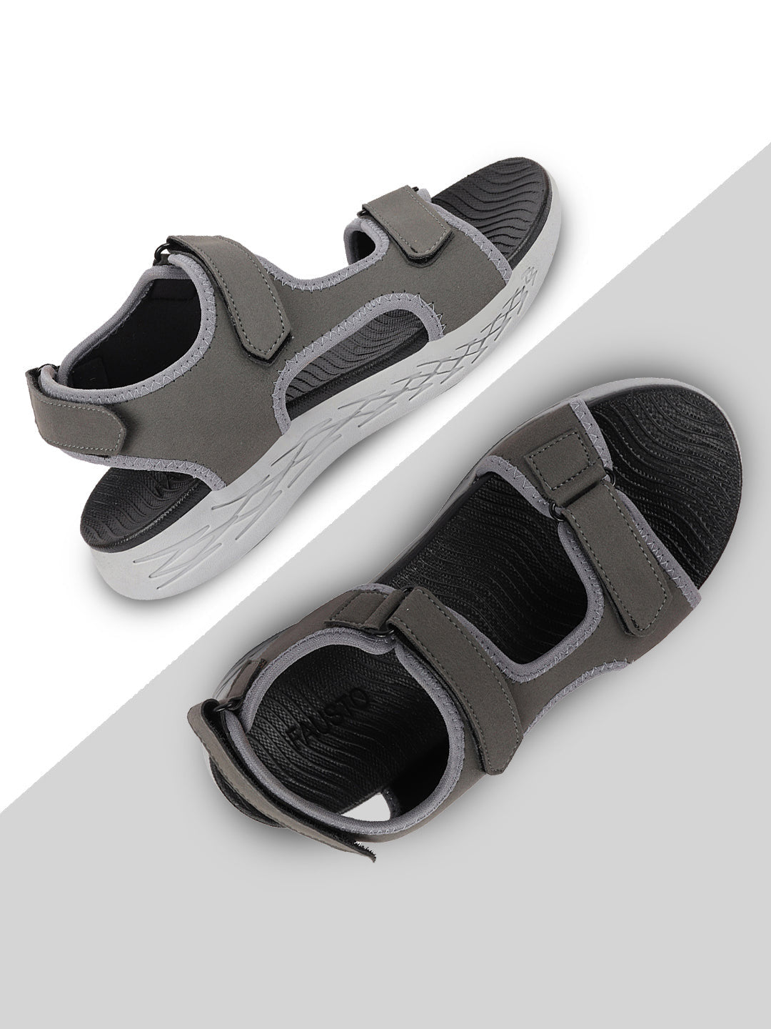 Men Grey Outdoor Sports Adjustable Phylon Sole Flexi Sandals