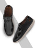 Men Black Front Open Shoe Style Sandals