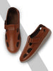 Men Tan Front Open Shoe Style Sandals