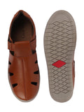 Men Tan Laser Cut Shoe Style Sandals